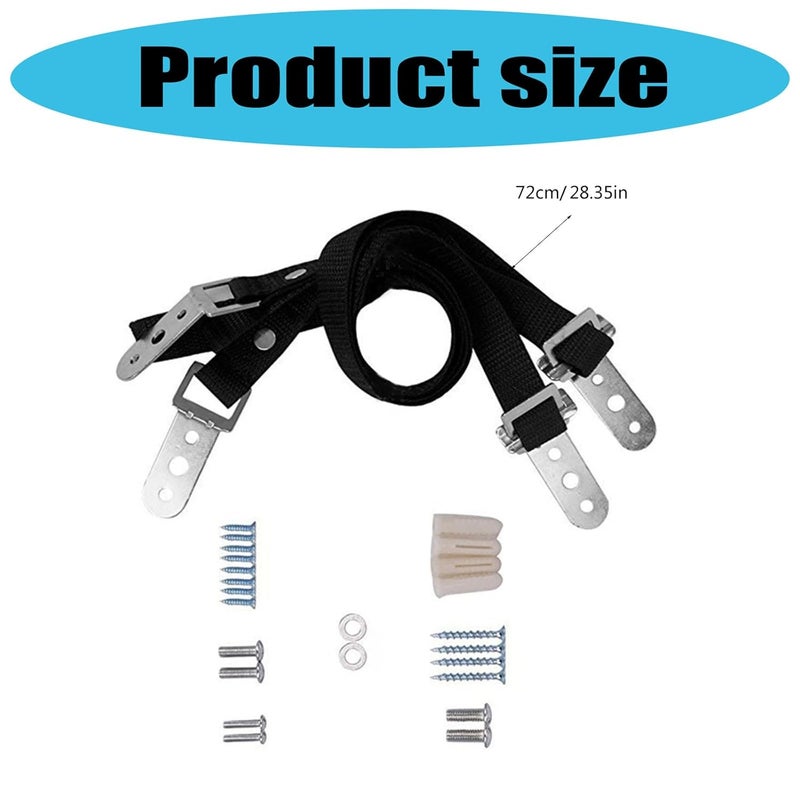 2 Pack Heavy Duty Anti Tip Furniture Straps Set for Cabinets and Home Appliances Black Zinc Alloy - Image 4
